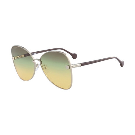 Ferragamo // Women's SF184S-707 Sunglasses // Gold + Brown + Green