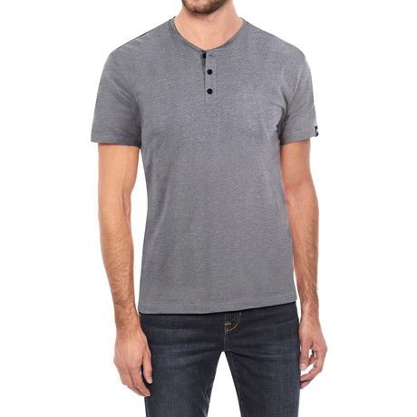 Super Soft Stretch Henley // Charcoal (S)