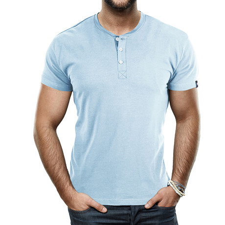 Super Soft Stretch Henley // Light Blue (S) - Xray Jeans - Touch of Modern