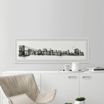 Black Brooklyn // Framed Painting Print (30"W x 10"H x 1.5"D)