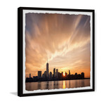 City Dawn // Framed Painting Print (12"W x 12"H x 1.5"D)