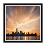 City Dawn // Framed Painting Print (12"W x 12"H x 1.5"D)