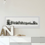 Black Brooklyn // Framed Painting Print (30"W x 10"H x 1.5"D)