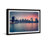 Dawn at the City // Framed Painting Print (12"W x 8"H x 1.5"D)