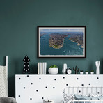 Aerial Manhattan // Framed Painting Print (12"W x 8"H x 1.5"D)