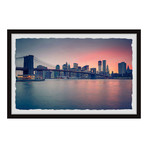 Dawn at the City // Framed Painting Print (12"W x 8"H x 1.5"D)