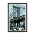 New York Bridge // Framed Painting Print (8"W x 12"H x 1.5"D)