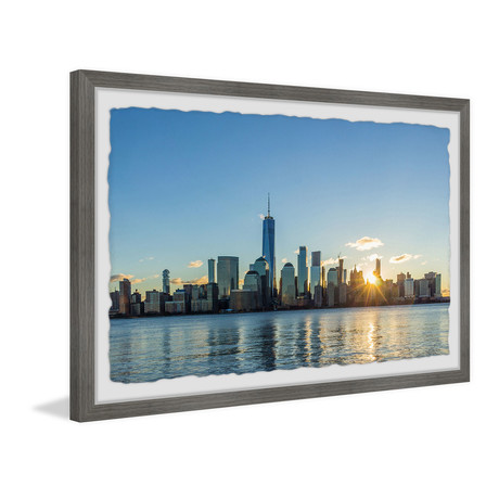 NYC Evolving Skyline // Framed Painting Print (12"W x 8"H x 1.5"D)