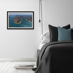 Aerial Manhattan // Framed Painting Print (12"W x 8"H x 1.5"D)