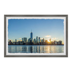 NYC Evolving Skyline // Framed Painting Print (12"W x 8"H x 1.5"D)