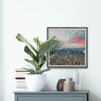 New York City from Afar // Framed Painting Print (12"W x 12"H x 1.5"D)