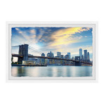 New York City Lights // Framed Painting Print (12"W x 8"H x 1.5"D)