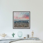 New York City from Afar // Framed Painting Print (12"W x 12"H x 1.5"D)