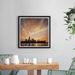 City Dawn // Framed Painting Print (12"W x 12"H x 1.5"D)