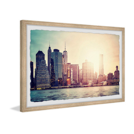 City Morning Light // Framed Painting Print (12"W x 8"H x 1.5"D)