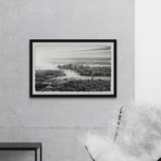 NY Black & White View // Framed Painting Print (12"W x 8"H x 1.5"D)