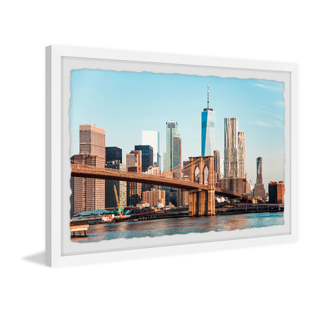 The Majestic Brooklyn Bridge // Framed Painting Print (12"W x 8"H x 1.5"D)