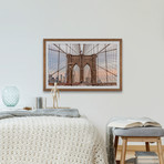 The Iconic Brooklyn Bridge // Framed Painting Print (12"W x 8"H x 1.5"D)