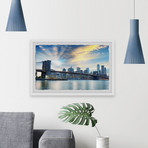 New York City Lights // Framed Painting Print (12"W x 8"H x 1.5"D)