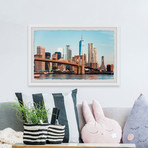 The Majestic Brooklyn Bridge // Framed Painting Print (12"W x 8"H x 1.5"D)