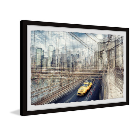 The East River // Framed Painting Print (12"W x 8"H x 1.5"D)
