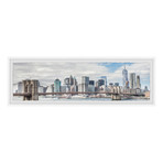 Bridge and the City // Framed Painting Print (30"W x 10"H x 1.5"D)