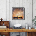 City Dawn // Framed Painting Print (12"W x 12"H x 1.5"D)