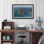 Aerial Manhattan // Framed Painting Print (12"W x 8"H x 1.5"D)