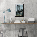 New York Bridge // Framed Painting Print (8"W x 12"H x 1.5"D)