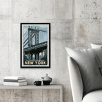 New York Bridge // Framed Painting Print (8"W x 12"H x 1.5"D)