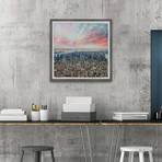 New York City from Afar // Framed Painting Print (12"W x 12"H x 1.5"D)