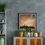 City Dawn // Framed Painting Print (12"W x 12"H x 1.5"D)