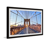 Brooklyn Bridge Lights // Framed Painting Print (12"W x 8"H x 1.5"D)