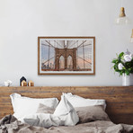 The Iconic Brooklyn Bridge // Framed Painting Print (12"W x 8"H x 1.5"D)