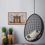 The Iconic Brooklyn Bridge // Framed Painting Print (12"W x 8"H x 1.5"D)