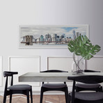 Bridge and the City // Framed Painting Print (30"W x 10"H x 1.5"D)