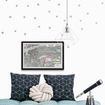 Colored Brooklyn Map // Framed Painting Print (12"W x 8"H x 1.5"D)