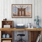 The Iconic Brooklyn Bridge // Framed Painting Print (12"W x 8"H x 1.5"D)