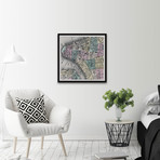 East Map // Framed Painting Print (12"W x 12"H x 1.5"D)