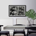 NY Fire Escape Stairs // Framed Painting Print (12"W x 8"H x 1.5"D)