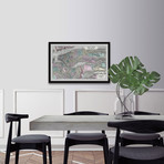 Colored Brooklyn Map // Framed Painting Print (12"W x 8"H x 1.5"D)