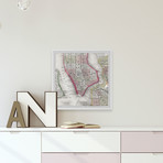 Plan of NY // Framed Painting Print (12"W x 12"H x 1.5"D)