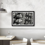 NY Fire Escape Stairs // Framed Painting Print (12"W x 8"H x 1.5"D)