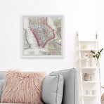 Plan of NY // Framed Painting Print (12"W x 12"H x 1.5"D)