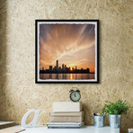 City Dawn // Framed Painting Print (12"W x 12"H x 1.5"D)