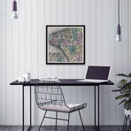 East Map // Framed Painting Print (12"W x 12"H x 1.5"D)