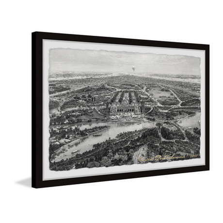 City Top View // Framed Painting Print (12"W x 8"H x 1.5"D)