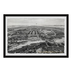 City Top View // Framed Painting Print (12"W x 8"H x 1.5"D)