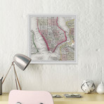 Plan of NY // Framed Painting Print (12"W x 12"H x 1.5"D)