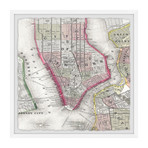 Plan of NY // Framed Painting Print (12"W x 12"H x 1.5"D)